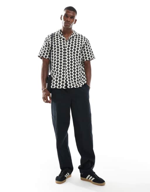 Jack & Jones textured shirt in black