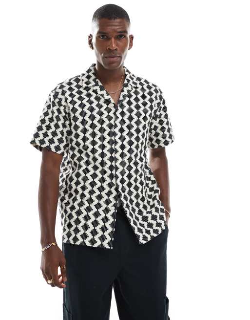 Jack & Jones textured shirt in black