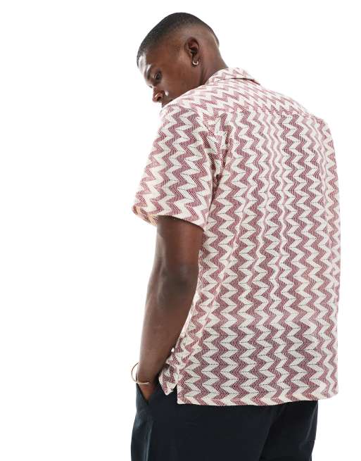 Jack & Jones textured shirt in burgundy