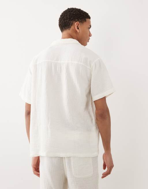 Jack & Jones textured shirt in cream (part of a set), 3 of 5