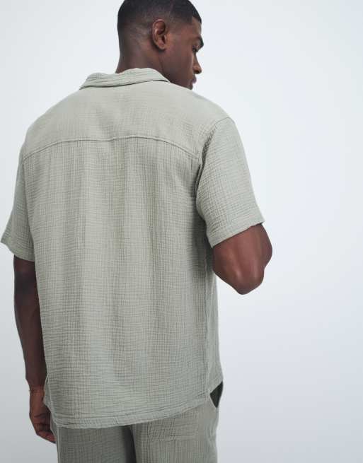 Jack & Jones textured shirt in sage green - part of a set, 4 of 9
