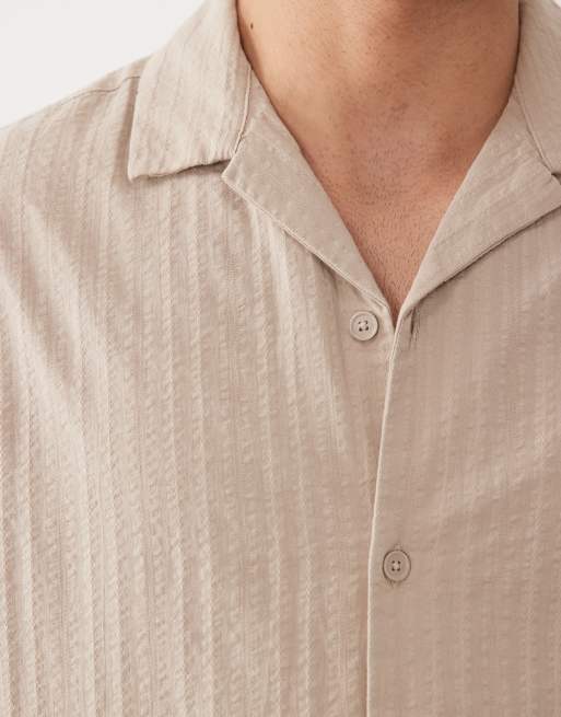 Jack & Jones textured shirt with short sleeves in beige - part of a set, 4 of 5