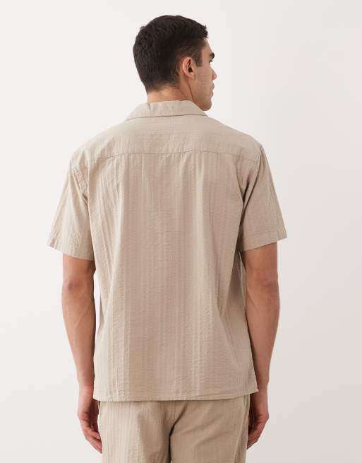 Jack & Jones textured shirt with short sleeves in beige - part of a set, 5 of 5