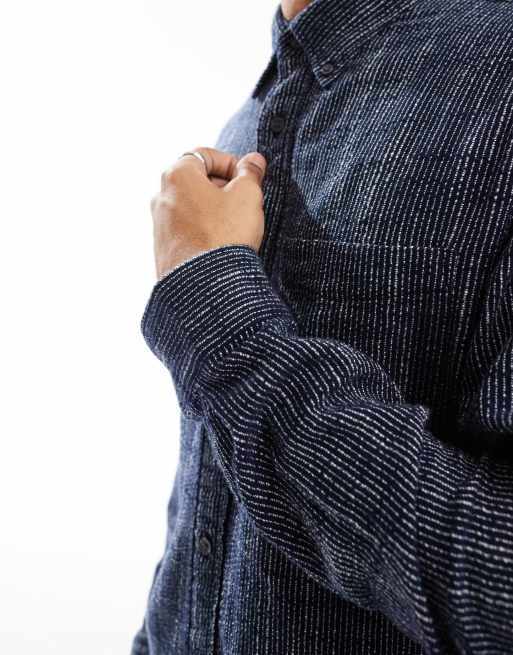 Jack & Jones textured stripe shirt in navy, 2 of 4