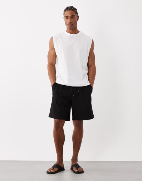 Jack & Jones textured sweat shorts in black - view 1