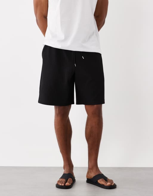 Jack & Jones textured sweat shorts in black, 2 of 5