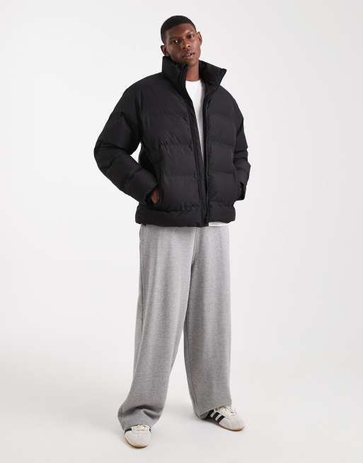 Jack & Jones thick puffer jacket in black