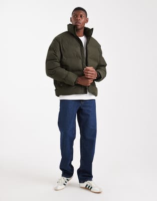 Jack & Jones Thick Puffer Jacket In Green