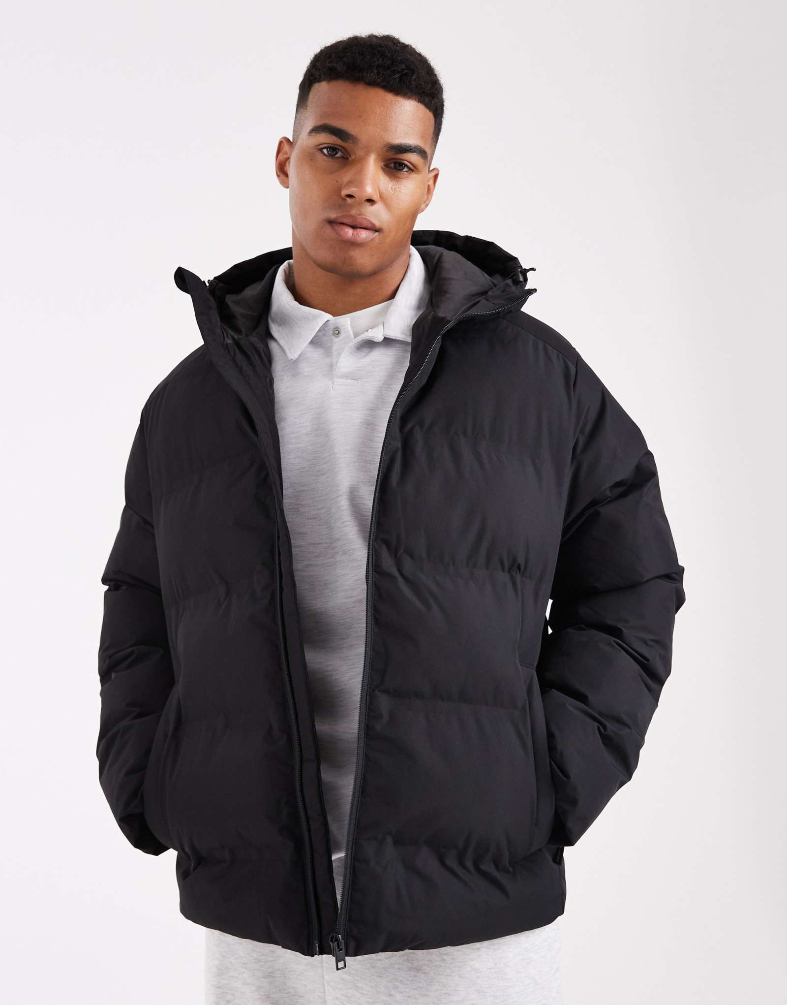 Черная плотная куртка-фугу Jack &Jones с капюшоном