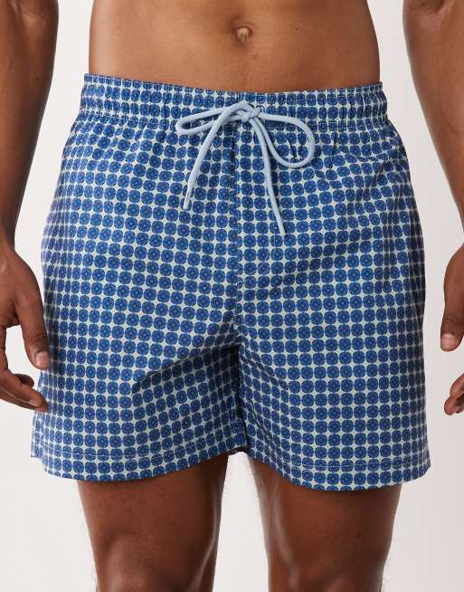 Jack & Jones tile print swim shorts in light blue, 4 of 5