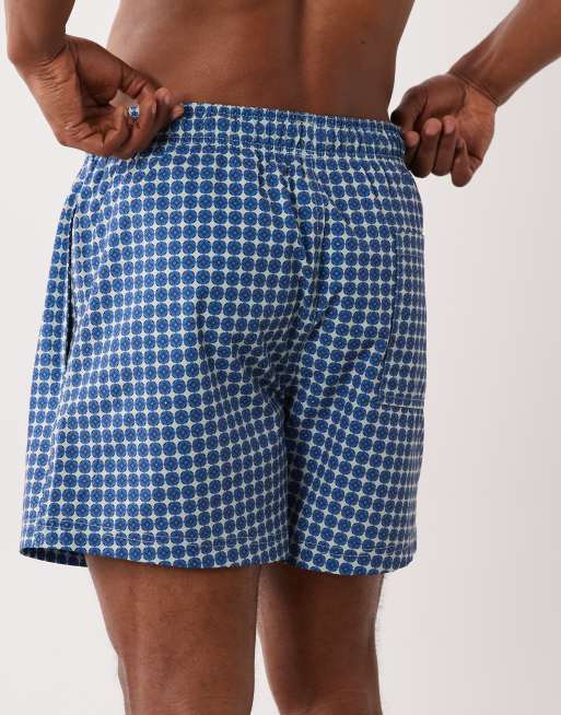 Jack & Jones tile print swim shorts in light blue, 5 of 5