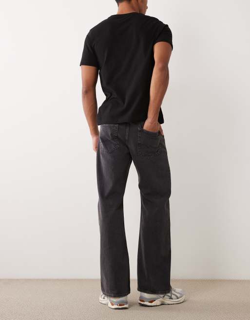 Jack & Jones Toby flare jeans in black denim, 3 of 5