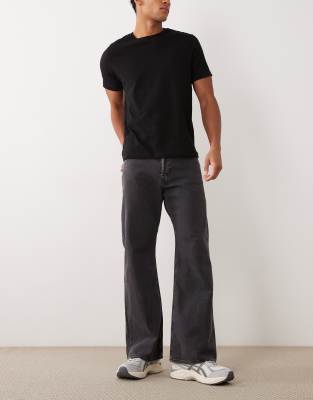 Toby - Schlagjeans aus Denim in Schwarz Schwarz W29 L32