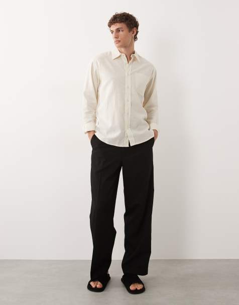 Jack & Jones – Toby – Svarta, figursydda byxor med vida ben - view 1