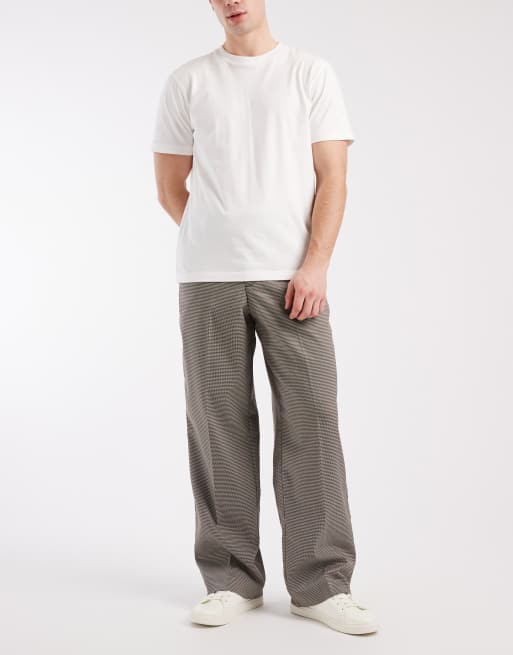Jack & Jones – Toby – Szare spodnie chinosy z szerokimi nogawkami w pepitkę, 2 z 5