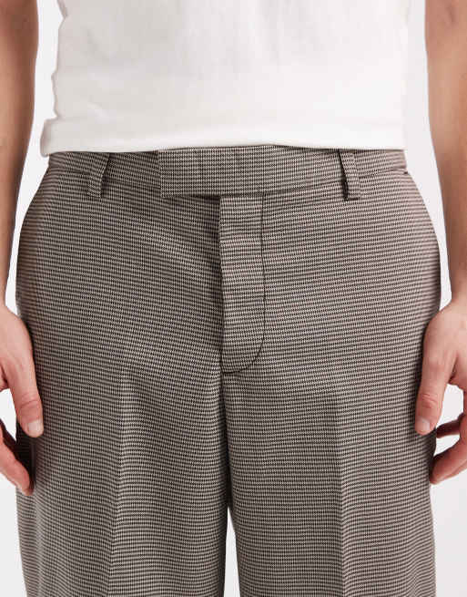 Jack & Jones – Toby – Szare spodnie chinosy z szerokimi nogawkami w pepitkę, 5 z 5