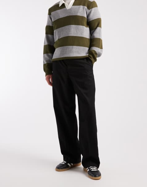 Jack & Jones Toby wide leg tailored pants in black - view 1