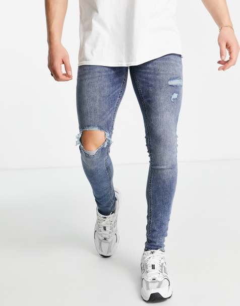 Men S Ripped Jeans Skinny Ripped Distressed Jeans Asos