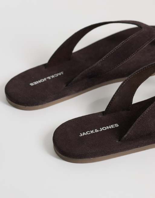 Jack & Jones - Tongs en daim - Marron foncé, 4 de 4