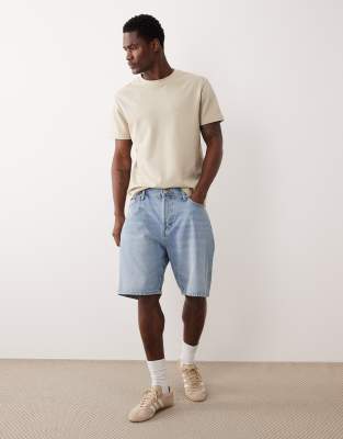 Jack & Jones – Tony – Locker geschnittene Jeansshorts in Hellblau | ASOS