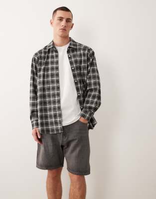 Tony - Lockere Jeansshorts in Grau Grau XL