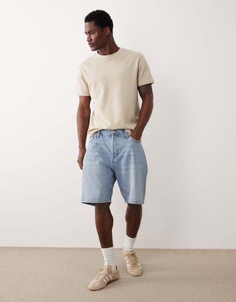 Jack & Jones Tony loose denim shorts in light blue - view 1
