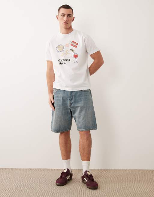 Jack & Jones Tony loose denim shorts in vintage blue