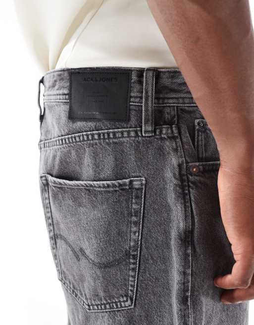 Jack & Jones tony loose fit denim shorts in black wash 