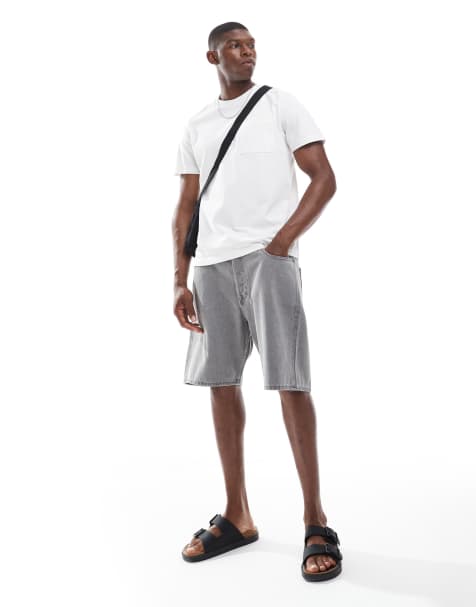 Jack & Jones Tony loose fit denim shorts in grey - view 1
