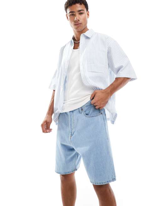 Jack & Jones Tony loose fit denim shorts in light wash blue, 2 of 5