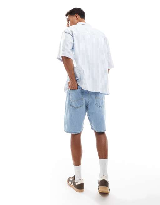 Jack & Jones Tony loose fit denim shorts in light wash blue, 5 of 5