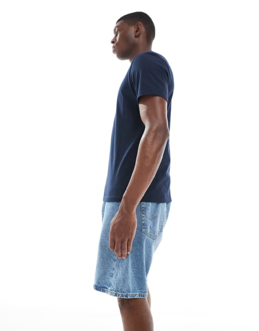 Jack & Jones tony loose fit denim shorts in mid blue 