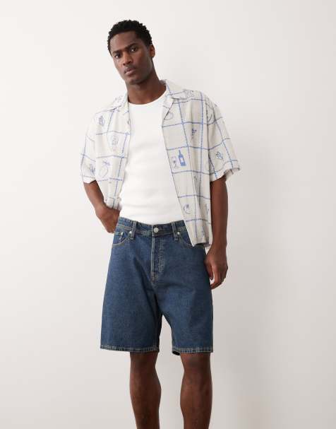 Jack & Jones Tony loose shorts in mid blue - view 1
