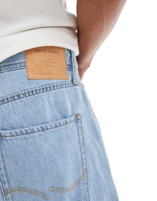 Jack & Jones - Tony - Losvallende denim short in blauw met lichte wassing, 3 van 5