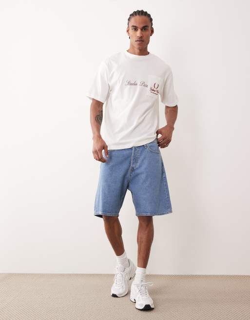 Jack & Jones - Tony - Pantaloncini di jeans ampi blu, 2 di 5