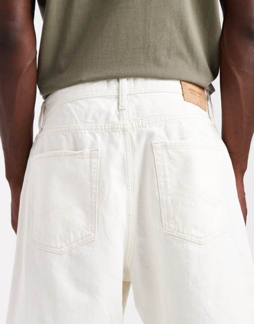 Jack & Jones - Tony - Pantaloncini di jeans ampi color crema, 5 di 5