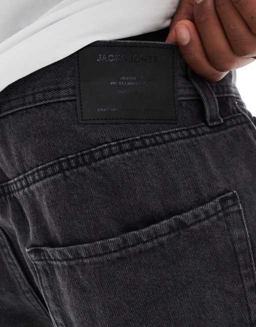 Jack & Jones - Tony - Vasket sorte løstsiddende denimshorts, 3 af 5