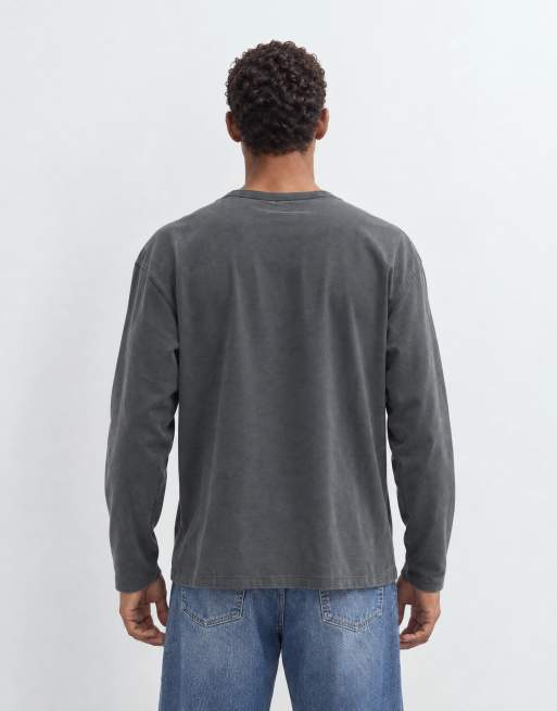Jack & Jones top a maniche lunghe in grigio slavato, 8 di 10