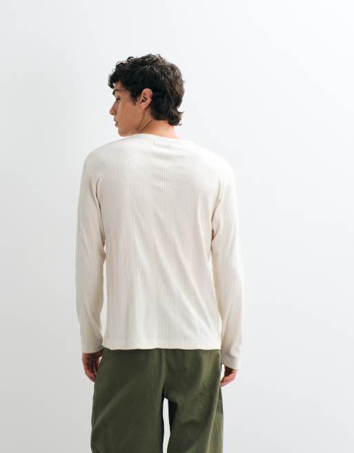 Jack & Jones - Top manches longues à col boutonné - Blanc cassé, 5 de 5