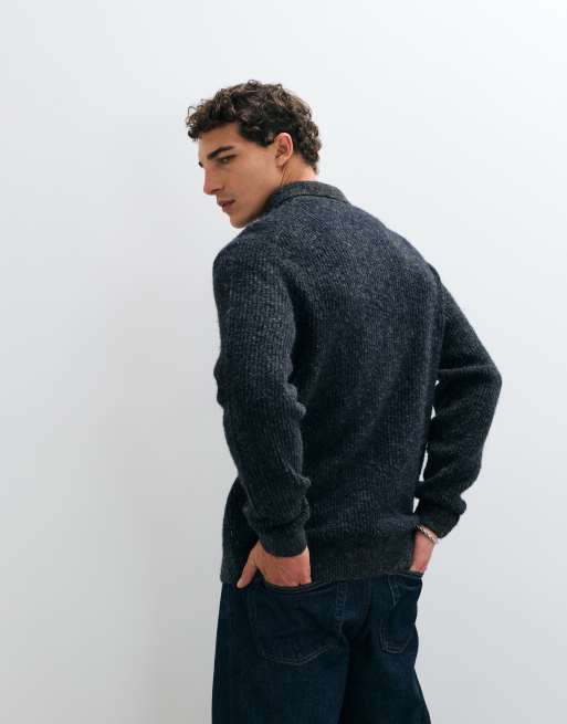 Jack & Jones top polo en maille côtelée gris, 4 de 5