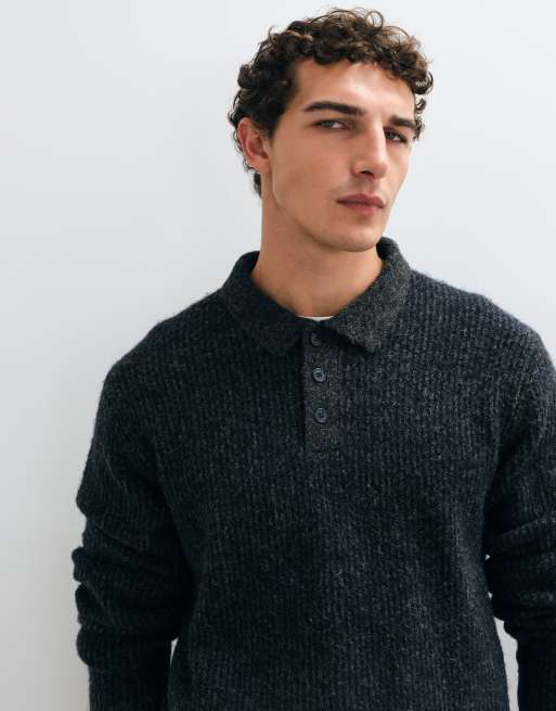 Jack & Jones top polo en maille côtelée gris, 5 de 5