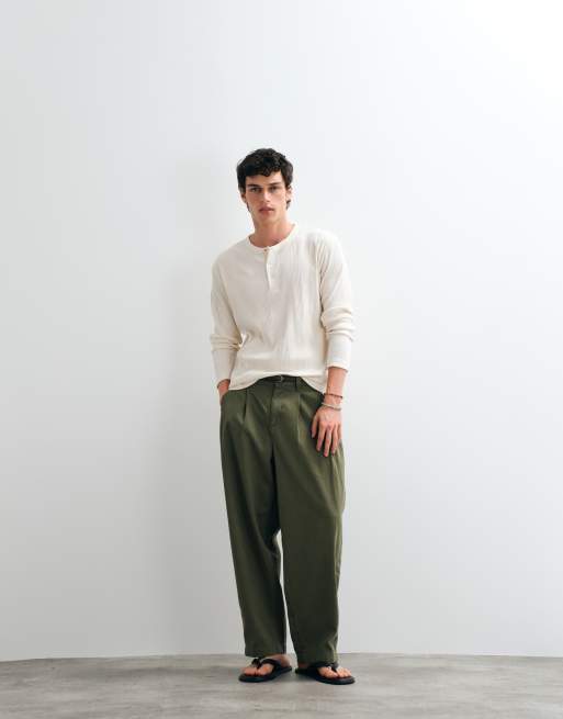 Jack & Jones - Top serafino a maniche lunghe bianco sporco, 2 di 5