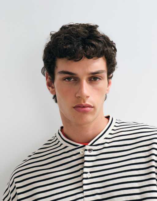 Jack & Jones - Top serafino a maniche lunghe nero e bianco a righe, 3 di 5