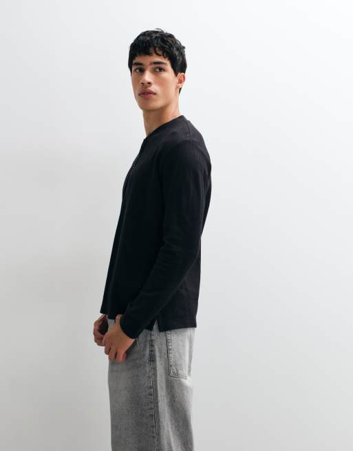 Jack & Jones - Top serafino a maniche lunghe nero, 5 di 5
