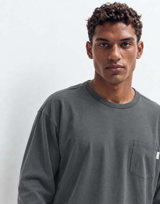 Jack & Jones top z długim rękawem w spranym szarym kolorze, 9 z 10