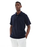 [Jack & Jones] Jack & Jones towelling polo in navy S Night Sky