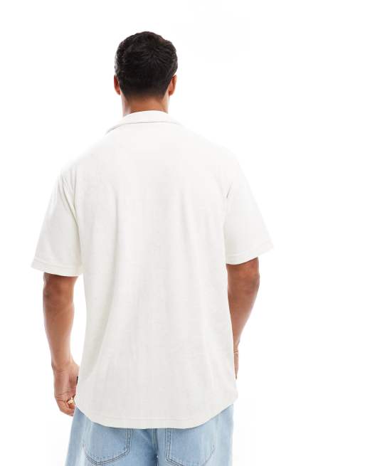 Jack & Jones towelling polo shirt in white, 4 of 4