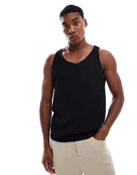 Jack & Jones – Trägertop in Schwarz mit Tasche - view 1