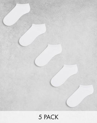 Jack & Jones trainer socks 5 pack in white - ASOS Price Checker