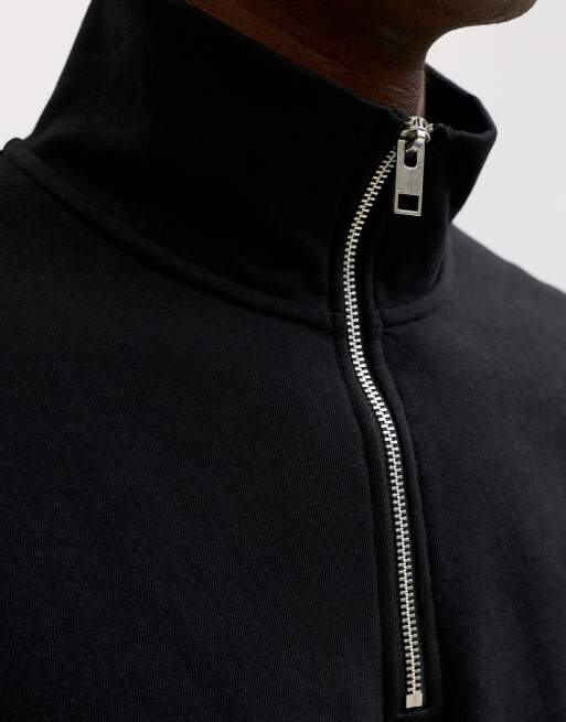 Jack & Jones trøje med halv lynlås i sort, 4 af 7